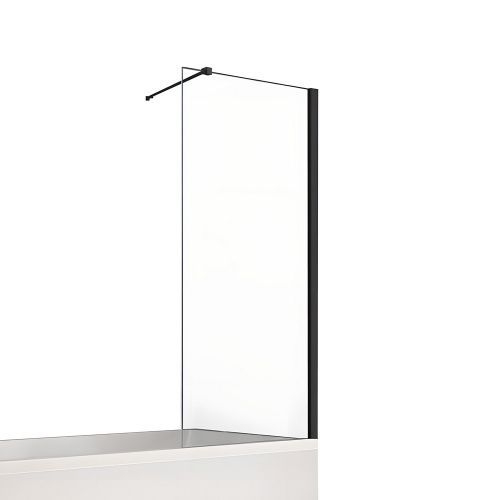 Душевая шторка на ванну New Trendy NEW SOLEO Black P-0078-WP 60х140 стекло прозрачное профиль черный ориентация универсальная