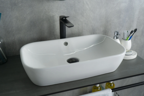 Раковина керамическая Gid Geométrico 51132 60х30 накладная цвет белый без отверстий под смеситель