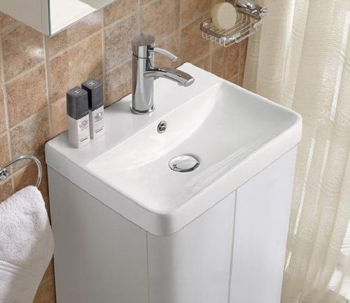 Раковина из сантехнического фаянса CeramaLux 9595-40 40х40 встраиваемая цвет белый 1 отверстие под смеситель