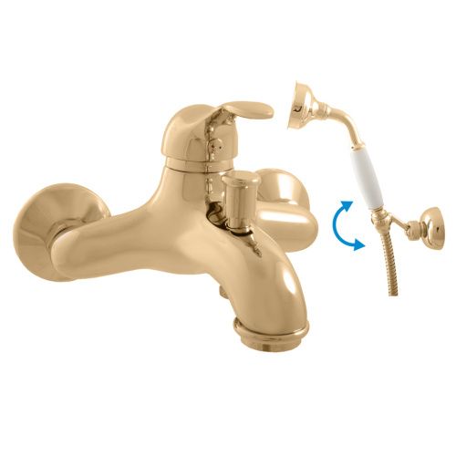 Смеситель для ванны и душа RavSlezak LABE L054.5/2Z настенный золото