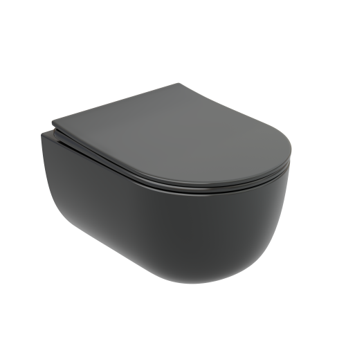 Унитаз подвесной Ceramica Nova MODENA CN6063MDH темно-серый с сиденьем микролифт безободковый душевой смыв