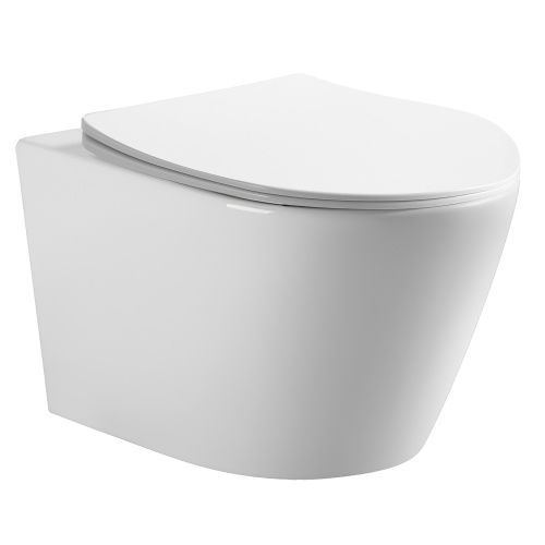 Унитаз подвесной Azario VENTO AZ-1046 белый с сиденьем микролифт безободковый каскадный смыв