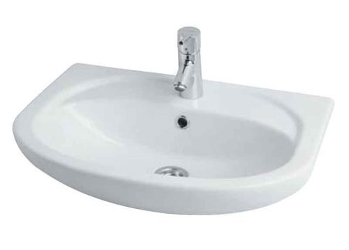 Раковина керамическая Aquaton 1WH110195 60х50 накладная цвет белый 1 отверстие под смеситель