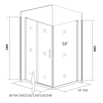 Боковая стенка Good Door SPIRIT СП00013 100х190 стекло прозрачное профиль хром - фото 4