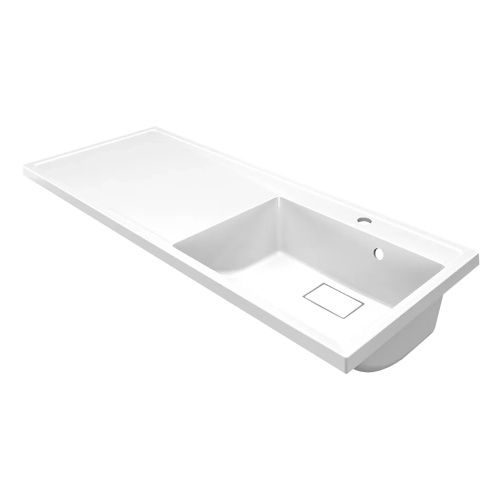 Раковина из искусственного камня Azario Paola Magenta CS00079100 110 см подвесная цвет белый 1 отверстие под смеситель