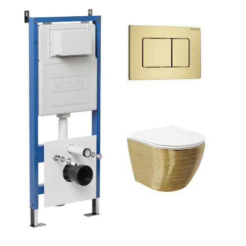 Инсталляция + кнопка смыва + унитаз Grossman Classic 97.4455GWS.04.32M