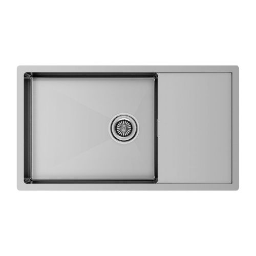 Кухонная мойка Paulmark GERBERG 78F UNI PM217844-BS 45х40 цвет серый поверхность брашированная