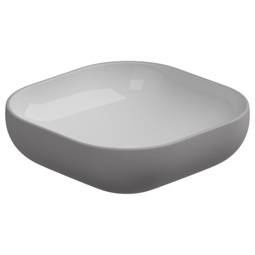 Раковина керамическая GSG Ceramic Design Easy EALAVQU45BI000/038 50х50 накладная цвет белый/серый без отверстий под смеситель