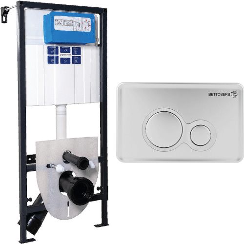 Инсталляция Bettoserb Sava Fix Slim SET40006462 с клавишей смыва TWIN хром матовый