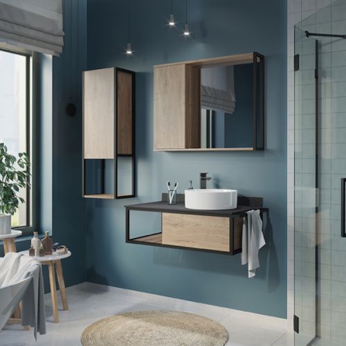 Тумба с раковиной Comforty Лиссабон 00-00006558CF 90х50 подвесная цвет коричневый