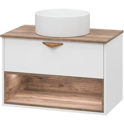 Тумба под раковину Brevita Bergen BER-07080-19-01-1Я 80х50 подвесная цвет белый