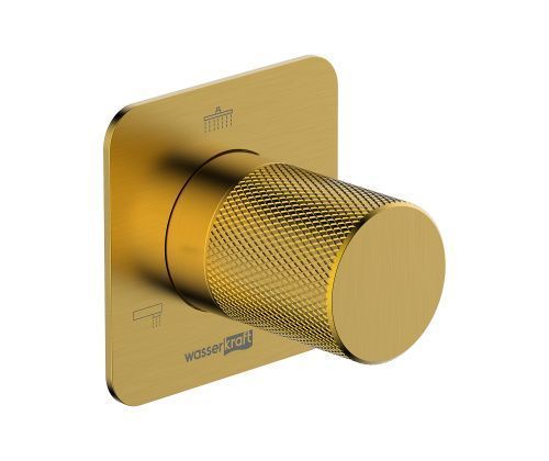 Переключатель на 3 выхода Wasserkraft Schunter 8200 A307 встраиваемый в стену золото