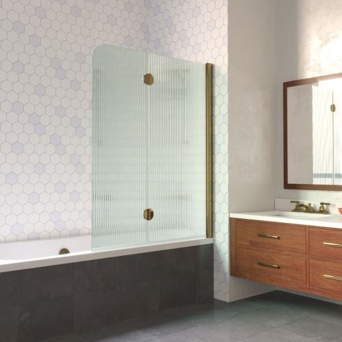 Душевая шторка на ванну Vegas-Glass E2V LUX E2V LUX 120 05 Moru R 120х150 стекло рифленое профиль бронза ориентация правая