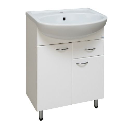 Тумба под раковину Runo Уют 00000000501 60х30 напольная цвет белый