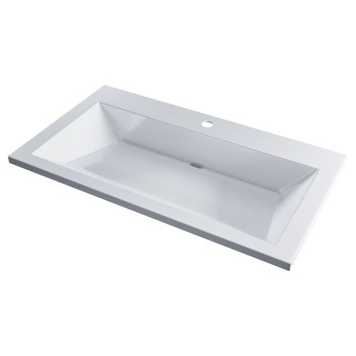 Раковина из искусственного камня Uperwood Olivia ROlivia80wg 80х50 полувстраиваемая цвет белый