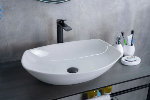 Раковина керамическая Gid Creativo 51177 60х40 накладная цвет белый без отверстий под смеситель