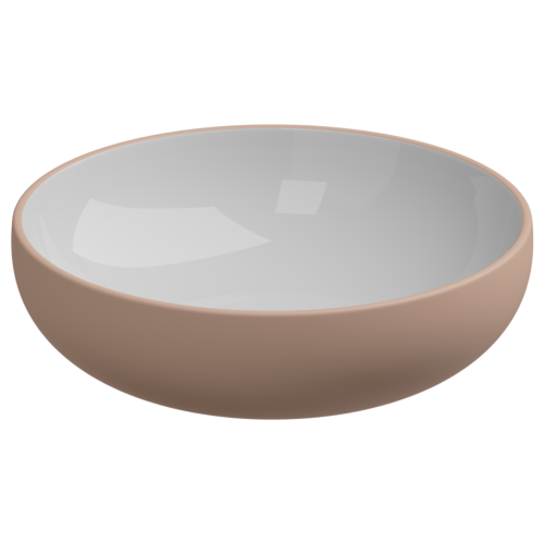 Раковина керамическая GSG Ceramic Design Easy EALAVRO45BI000/032 50х50 накладная цвет белый/бежевый без отверстий под смеситель