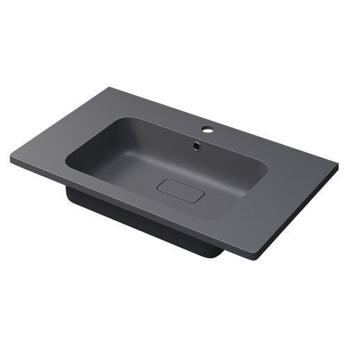 Раковина из искусственного камня Uperwood Lagoon Quartz 297000018 80х50 полувстраиваемая цвет серый