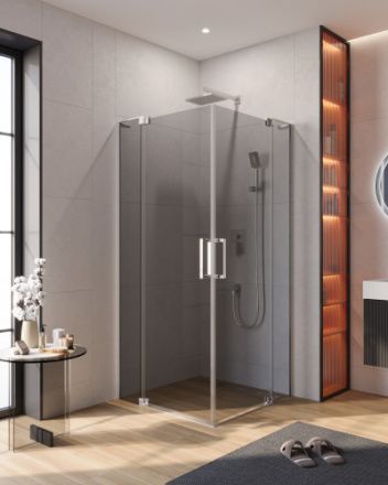 Душевой уголок Cezares SLIDER SLIDER-AH-2-90/100-100/110-GRIGIO-Cr 100х90 стекло тонированное профиль хром без поддона