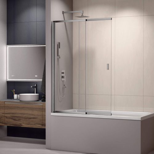 Душевая шторка на ванну RGW Screens 03114010-11 100х150 стекло прозрачное профиль хром ориентация универсальная