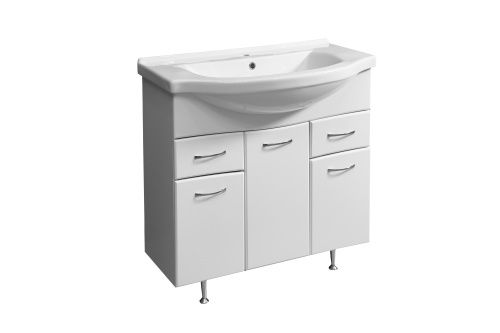 Тумба под раковину Stella Polar Волна SP-00000125 70х30 напольная цвет белый