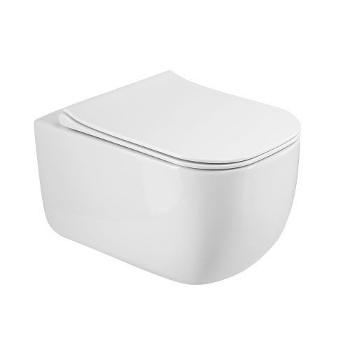 Унитаз подвесной Art&Max Monza AM232CHR/SC белый с сиденьем микролифт каскадный смыв