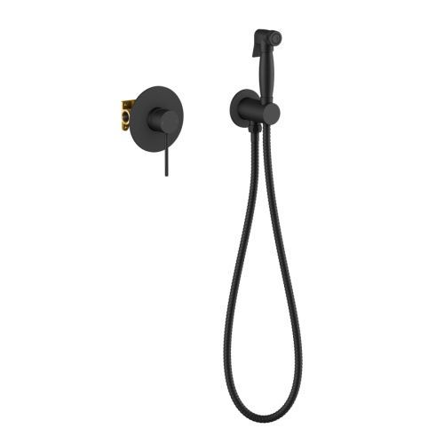 Смеситель с гигиеническим душем Timo Saona 2389/03SM встраиваемый в стену черный