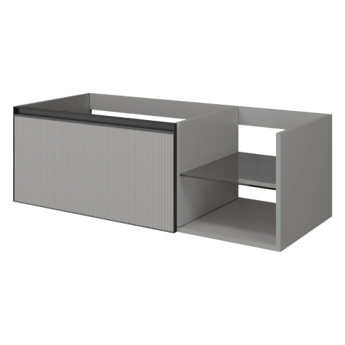 Тумба под раковину Armadi Art Quatro 790-M6-120-L-RIB-A 120х50 подвесная цвет серый