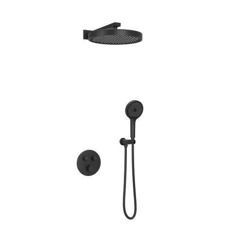 Душевая система Sancos Space SC3006MB встраиваемая в стену цвет черный с термостатом