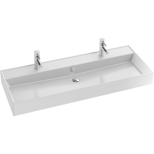 Раковина из сантехнического фарфора Jacob Delafon Vivienne EXBK112-00 120х50 подвесная цвет белый 2 отверстия под смеситель