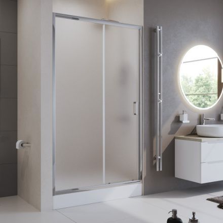 Душевая дверь BelBagno UNO-195 UNO-195-B-BF-1-100-P-Cr стекло рифленое профиль хром