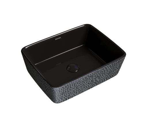 Раковина из сантехнического фаянса Grossman Color GR-3016BBL 50х40 накладная цвет черный без отверстий под смеситель