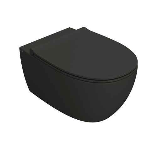 Чаша унитаза подвесная Globo 4ALL MDS03.SK цвет черный без сиденья безободковая каскадный смыв