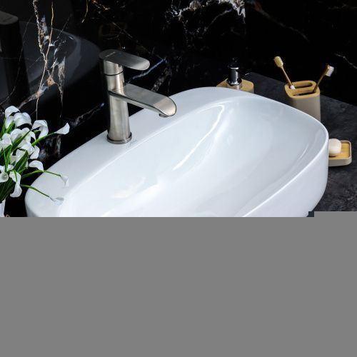 Раковина из сантехнического фарфора Melana 320326-805 60х40 накладная цвет белый 1 отверстие под смеситель