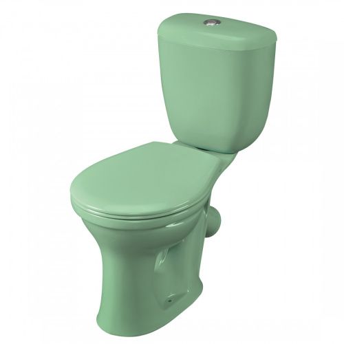 Унитаз-компакт напольный с бачком Santeri Виктория 1P3016S0400BF зеленый с сиденьем каскадный смыв