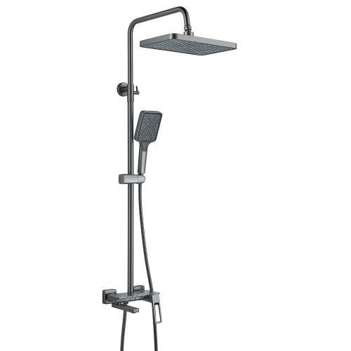 Душевая стойка Shevanik S6826T настенная цвет оружейная сталь
