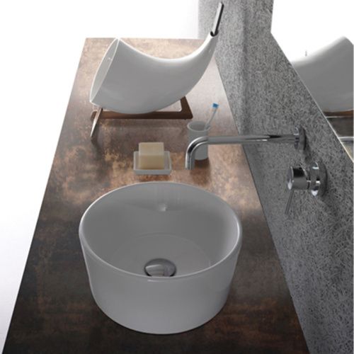 Раковина керамическая Globo Forty3 FO035.BI 40 см накладная цвет белый без отверстий под смеситель