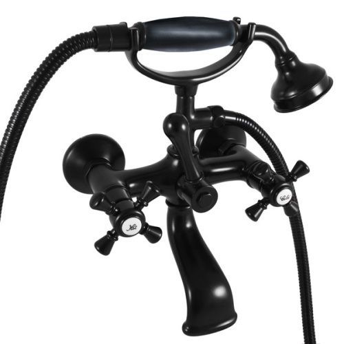 Смеситель для ванны и душа RavSlezak MORAVA RETRO MK359.5/2CMAT настенный черный