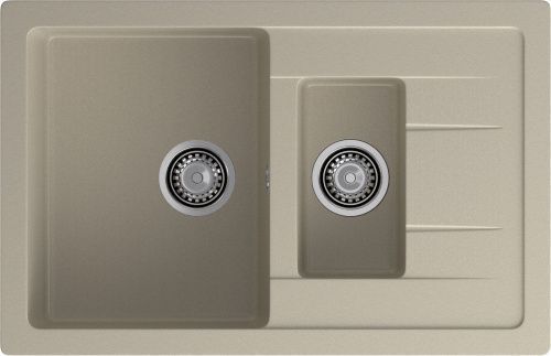 Кухонная мойка Granfest Quadro Q-775KL топаз 75х50 цвет серый поверхность матовая