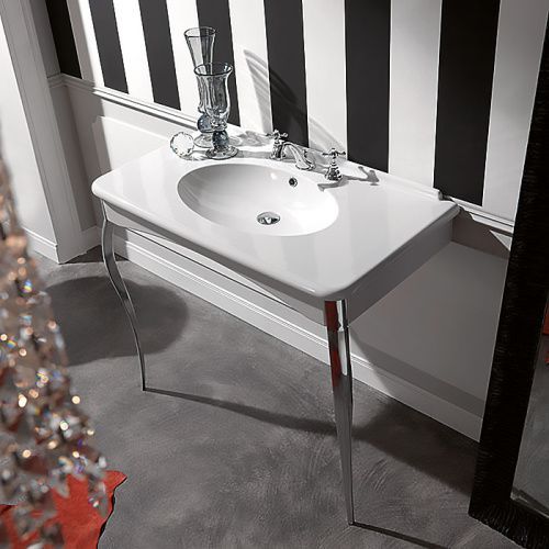 Консоль с раковиной Kerasan Retro 1049K0 bi*3 cr legs 100х60 напольная цвет хром