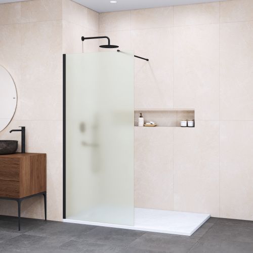 Душевая перегородка RGW Walk In 35100208-24 80х195 стекло матовое профиль черный