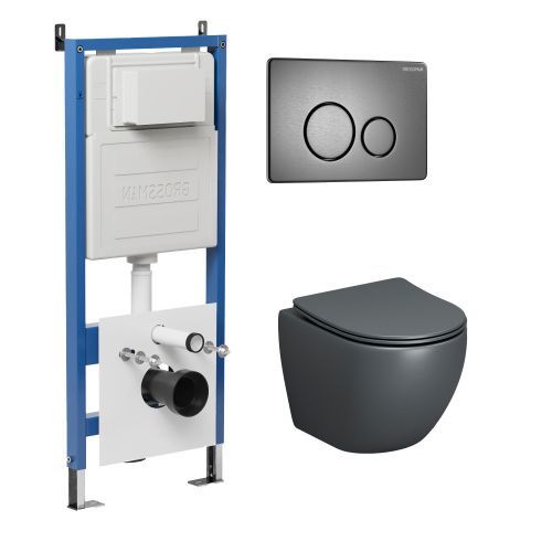 Инсталляция + кнопка смыва + унитаз Grossman Style 97.4455GMS.05.42M