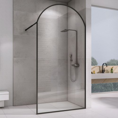 Душевая перегородка Abber Immer Offen AG64120BN8 120х230 стекло прозрачное профиль черный