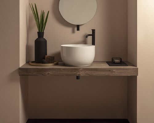 Раковина керамическая Globo T-EDGE TE038BI 40х40 накладная цвет белый без отверстий под смеситель