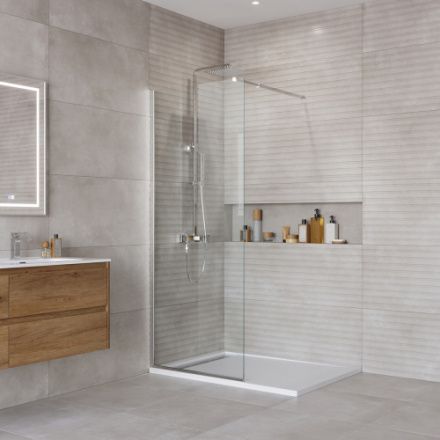 Душевая перегородка BelBagno KRAFT KRAFT-L-1-70-C-Cr 70х195 стекло прозрачное профиль хром