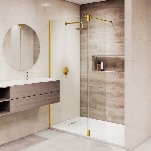 Душевая перегородка RGW Walk In 351005013-16 110х195 стекло прозрачное профиль золото