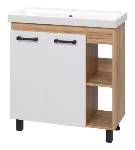 Тумба под раковину Misty Крафт П-Кра-07080-011 80х40 напольная цвет белый/коричневый