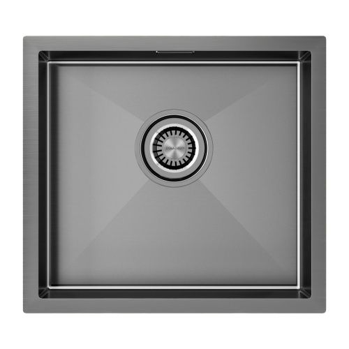 Кухонная мойка Paulmark ALLER 48 UNI PM804844-GM 45х40 цвет вороненая сталь поверхность брашированная