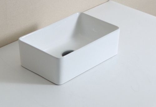 Раковина из сантехнического фаянса CeramaLux 6230 40х20 накладная цвет белый без отверстий под смеситель