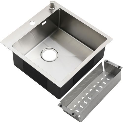 Кухонная мойка Melana ProfLine MLN-R5050HK+дозатор+коландер 50х50 цвет серый поверхность матовая